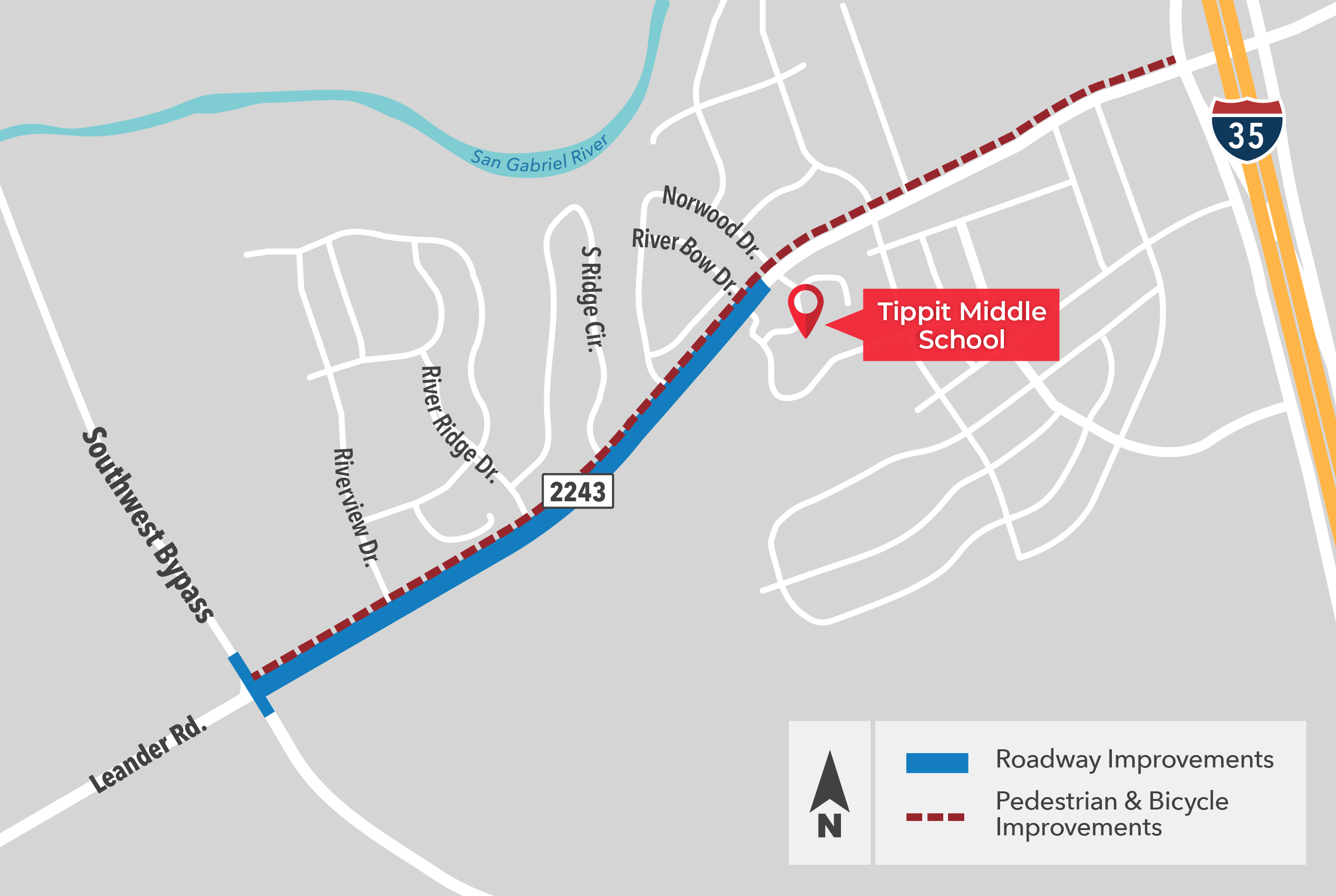 Leander Road project map